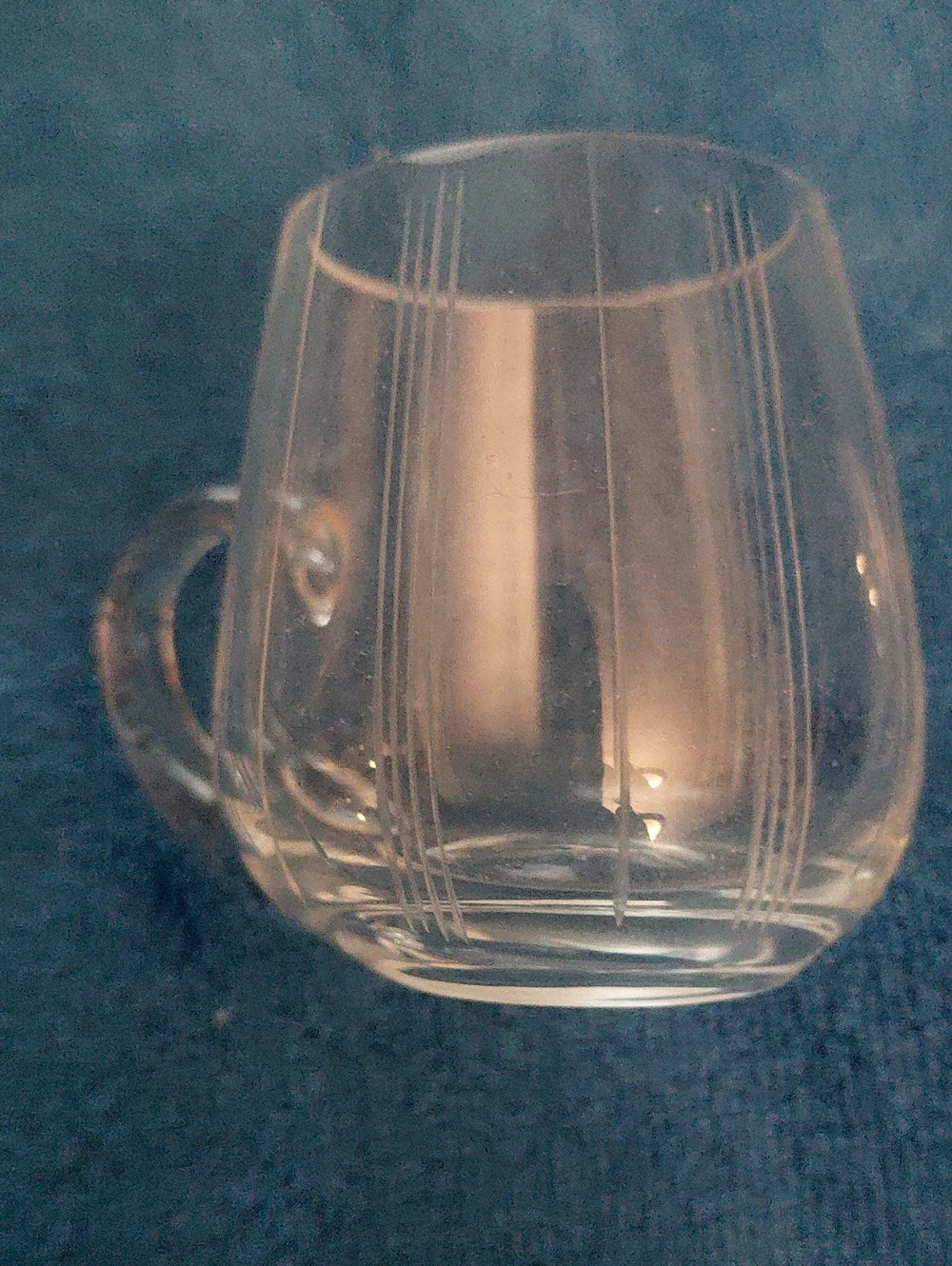 Demitasse Etched Clear Glass Espresso  Cups - Set of 6